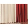 Cortina Para Janela Hotel Moderna Clean Luxo 4,00 Malha Em Gel Para Varão - Vermelho / Palha - 4