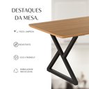 Ver mais imagens de Mesa para Sala de Jantar Retangular 160x90cm MDF Império Marrom/Preto Fosco/Proa
