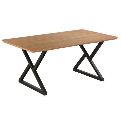 Mesa para Sala de Jantar Retangular 160x90cm MDF Império Marrom/Preto Fosco/Proa