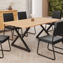 Ver imagem 2 de Mesa para Sala de Jantar Retangular 160x90cm MDF Império Marrom/Preto Fosco/Proa