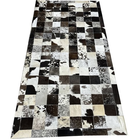 Tapete De Couro marrom malhado escuro 0,90X1,80 pç 10x10cm