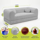 Ver imagem 3 de Sofá Cama Cotton 1,50m Xpand Tech Tecido Velourê Cinza Claro Cama Inbox