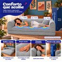 Ver imagem 6 de Sofá Cama Cotton 1,50m Xpand Tech Tecido Velourê Cinza Claro Cama Inbox