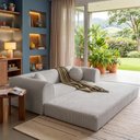 Ver imagem 2 de Sofá Cama Cotton 1,50m Xpand Tech Tecido Velourê Cinza Claro Cama Inbox
