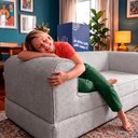 Ver mais imagens de Sofá Cama Cotton 1,50m Xpand Tech Tecido Velourê Cinza Claro Cama Inbox