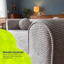 Ver imagem 5 de Sofá Cama Cotton 1,50m Xpand Tech Tecido Velourê Cinza Claro Cama Inbox