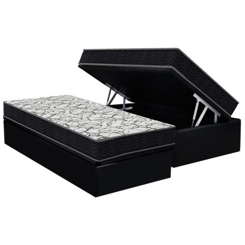 Cama Box Baú Crc Solteiro +Colchão D45 AIRTECH150 Ortobom -