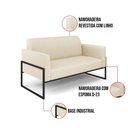 Ver imagem 3 de Sofá Namoradeira com Poltrona Base Industrial Alta Preto Marisa Linho D03 - D\'rossi Cor A19 Bege