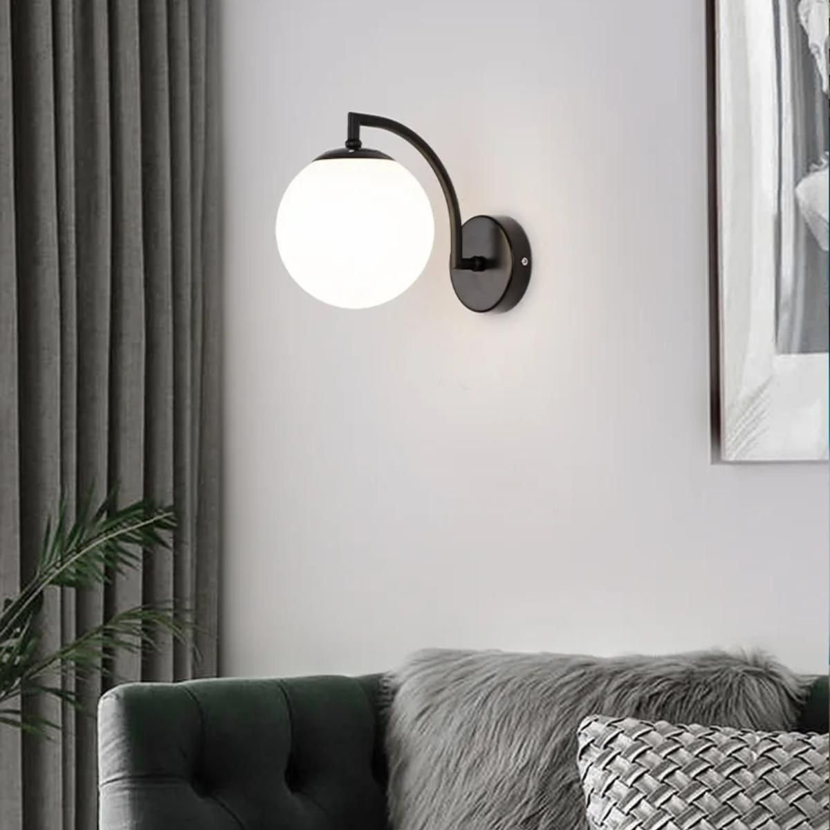 Ver imagem 7 de Luminária Arandela Globo 15cm Parede E27 Jabuticaba Kjbd-437:preto