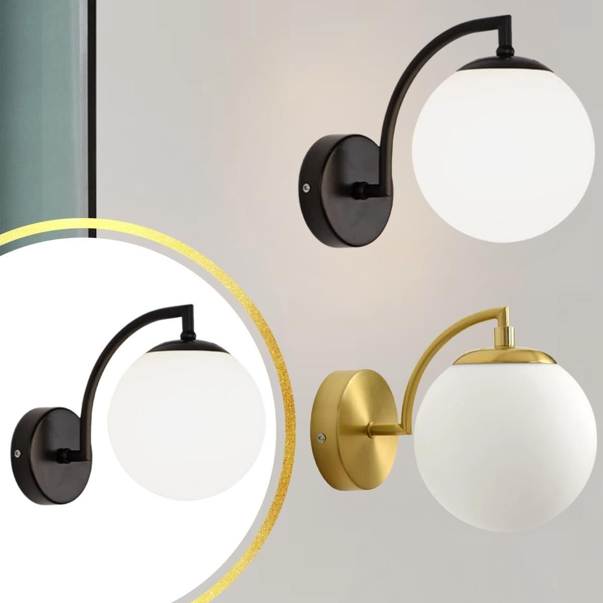 Luminária Arandela Globo 15cm Parede E27 Jabuticaba Kjbd-437:preto