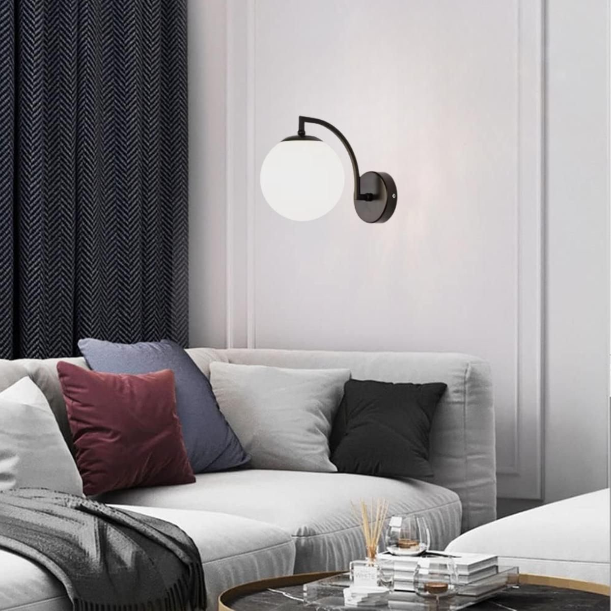 Ver imagem 4 de Luminária Arandela Globo 15cm Parede E27 Jabuticaba Kjbd-437:preto