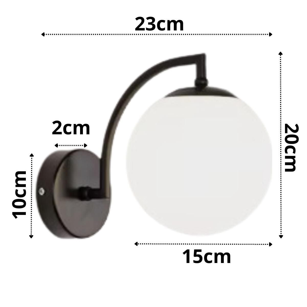 Ver imagem 6 de Luminária Arandela Globo 15cm Parede E27 Jabuticaba Kjbd-437:preto