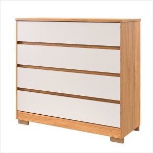 Cômoda 4 Gavetas 100% Mdf Miray Freijó com Off White - Robel