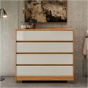 Ver imagem 3 de Cômoda 4 Gavetas 100% Mdf Miray Freijó com Off White - Robel
