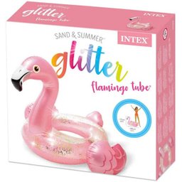 Boia Inflável Flamingo Rosa com Glitter - Boia Flamingo Brilhante boia das blogueiras 71cm X 89cm - 3