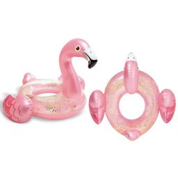 Boia Inflável Flamingo Rosa com Glitter - Boia Flamingo Brilhante boia das blogueiras 71cm X 89cm - 4