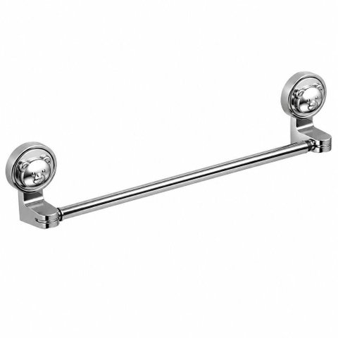 Suporte Toalheiro de Parede com Ventosas Ajustável Plástico ABS Cromado Banheiro Cozinha Utimix