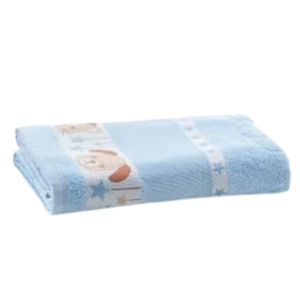 Toalha Banho Infantil Macia Kids Ponto Cruz 75x110cm:Azul