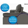 Sofá Zeus 2,10M Retrátil e Reclinável Velosuede Cinza - Netsofás - 5