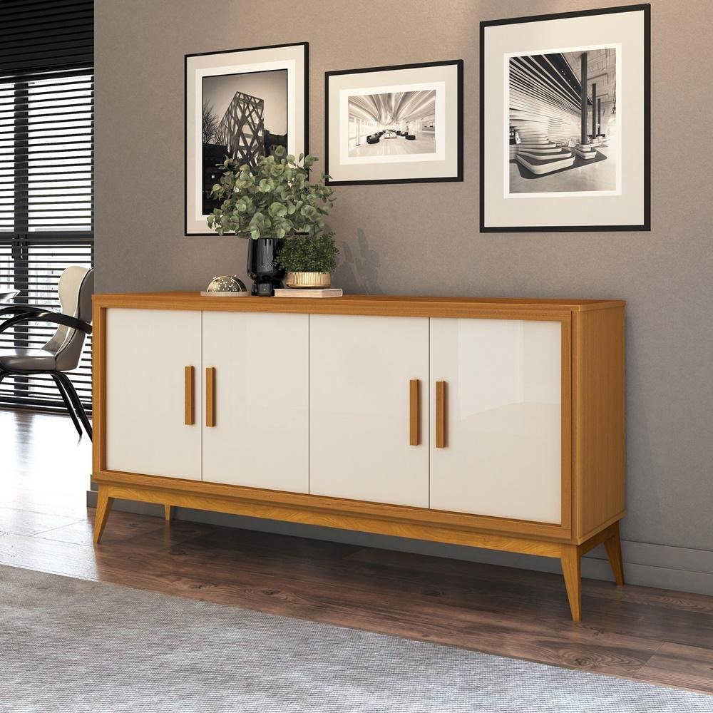 Buffet Union 4p Pés de Maderia Cedro Off White 775190 Edn - 2