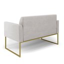 Ver imagem 4 de Sofá Namoradeira com 2 Poltronas Base Industrial Dourado Marisa Veludo D03 - D\'rossi Cor Cinza