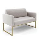 Ver imagem 5 de Sofá Namoradeira com 2 Poltronas Base Industrial Dourado Marisa Veludo D03 - D\'rossi Cor Cinza
