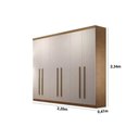 Ver imagem 3 de Guarda Roupa 6 Portas e 4 Gavetas Bahia Naturale/Off White - Rufato
