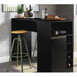 Bancada ilha cozinha americana balcão gourmet preto - 1