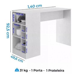Bancada ilha cozinha americana balcão gourmet preto - 3
