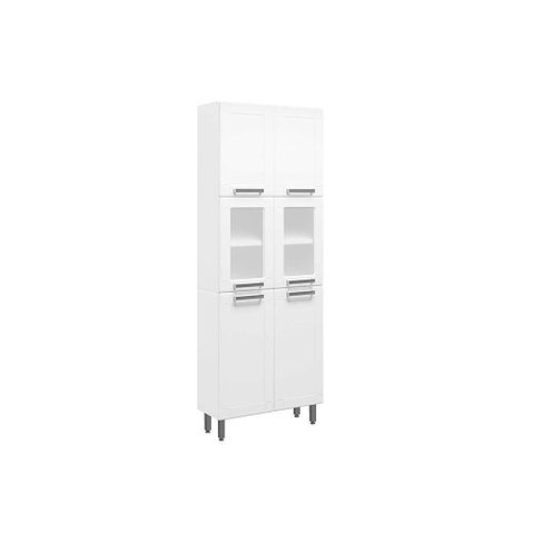 Paneleiro de Cozinha Modulado Múltipla 6037 6 Portas (2 Vidro) Branco - Bertolini