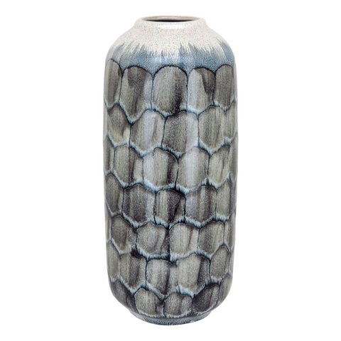 Vaso Decorativo Enfeite Casa Cerâmica 32x14x14cm Azul