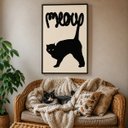 Ver imagem 5 de Quadro Canvas Gato Preto Meow 60x40cm Mold Preta