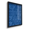 Quadro Decorativo Geométrico Azul Sala 45x33 C/vidro - 2