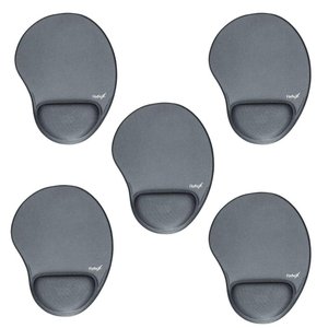 Kit 5x Mouse Pad com Apoio Ergonômico Cinza Reflex