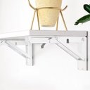 Ver imagem 4 de Suporte Mão Francesa Retrátil Branco Reforçada 35cm Dobrável