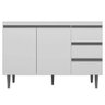 Balcão Gabinete de Pia sem Tampo 120cm 2 Portas 3 Gavetas Andréia - Ajl Móveis - Branco - 1