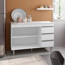 Ver imagem 2 de Balcão Gabinete de Pia sem Tampo 120cm 2 Portas 3 Gavetas Andréia - Ajl Móveis - Branco