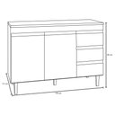 Ver imagem 4 de Balcão Gabinete de Pia sem Tampo 120cm 2 Portas 3 Gavetas Andréia - Ajl Móveis - Branco