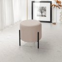 Ver imagem 6 de Puff Luxor Decorativo Pés de Ferro Banqueta Moderna Sala - Marrom
