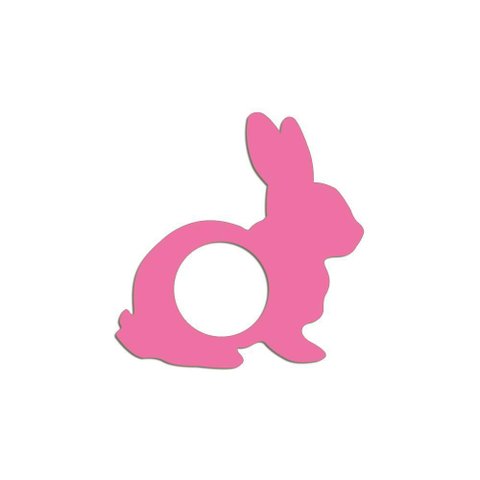 Porta Guardanapo Coelho Kit 4 Peças 8cmx8cm - Cria Arte Laser Rosa