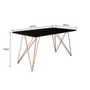 Ver imagem 6 de Mesa Jantar Industrial Trama 1,40x0,80m Preta com 4 Cadeiras Estofadas Vitória Cobre e Preta