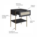 Ver imagem 6 de Cabeceira Solteiro 90cm e Mesa de Cabeceira Gaveta Pés Metal Cor:nero com Dourado