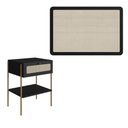 Ver imagem 2 de Cabeceira Solteiro 90cm e Mesa de Cabeceira Gaveta Pés Metal Cor:nero com Dourado