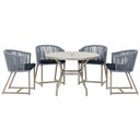 Ver imagem 1 de Mesa com 4 Cadeiras e Noronha Estofado 12 Trama Original Prata