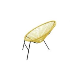 Cadeira de Ferro Redonda Artesanal Caribe Amarela 83x73x90cm - 1 Cadeira de Ferro Redonda Artesanal Caribe Amarela 83x73x90cm - 1