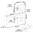 Ver imagem 4 de Escrivaninha com Estante Office com 2 Gavetas 6 Prateleiras para Escritório Branco / Rosa Flex