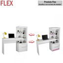 Ver imagem 2 de Escrivaninha com Estante Office com 2 Gavetas 6 Prateleiras para Escritório Branco / Rosa Flex