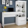 Escrivaninha com Estante Office com 2 Gavetas 6 Prateleiras para Escritório Branco / Rosa Flex - 1