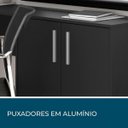 Ver imagem 4 de Mesa de Canto Escrivaninha em L Notavel com 2 Gavetas 3 Portas para Escritório Preto Nt 2005