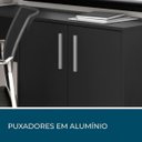 Ver imagem 3 de Mesa de Canto Escrivaninha em L Notavel com 2 Gavetas 3 Portas para Escritório Preto Nt 2005